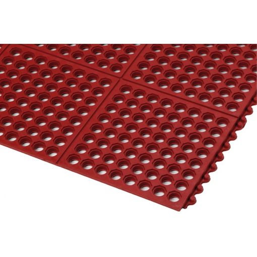 Álláskönnyítő szőnyeg, Quadra Red, nyitott | Ipari szőnyegek, padlólemezek, csúszásgátlók