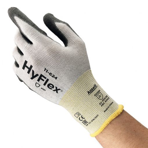 Vágásbiztos kesztyű, tenyérmártott, HyFlex® 11-624 | Vágásbiztos kesztyűk