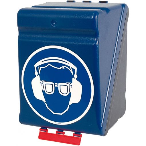 Biztonsági doboz, maxi, „Viseljen szem- és hallásvédőt” | Szemüvegtisztítás, tárolás