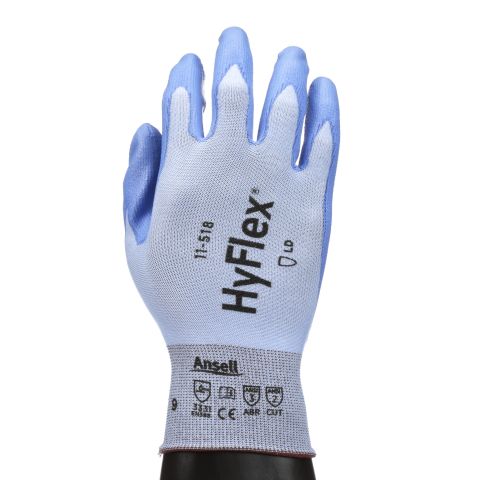 Vágásbiztos kesztyű, tenyérmártott, HyFlex® 11-518 | Vágásbiztos kesztyűk